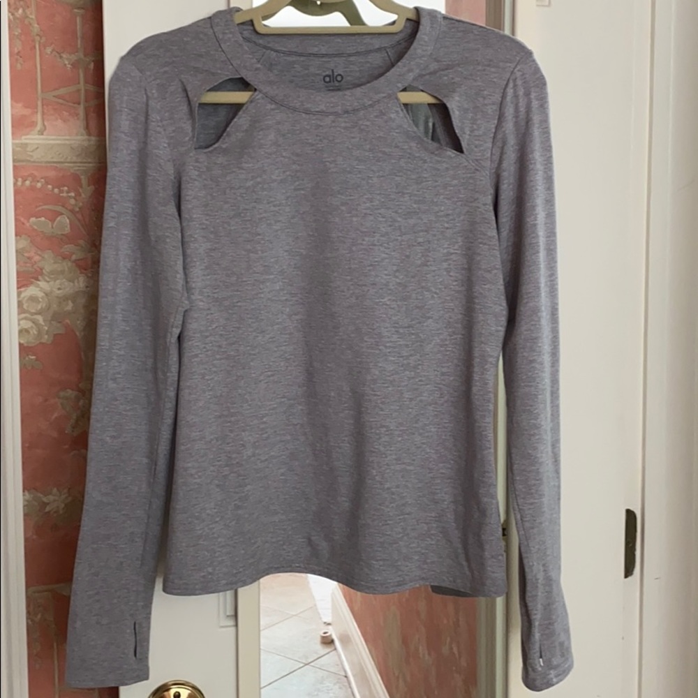 Alo Yoga Mantra Lomg Sleeve Tee - Gray